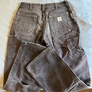 100% cotton Carhartt pants dark burgundy brown